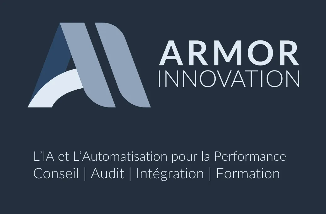Carte de visite Armor Innovation recto : logo et accroche