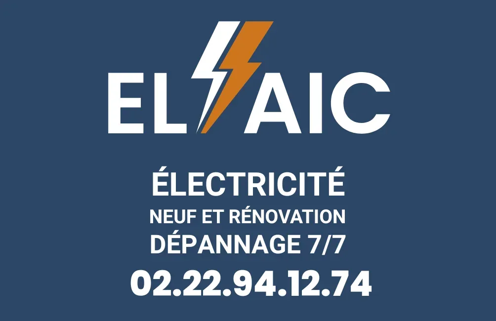 Carte de visite Elaic recto : logo électricien Pleyben Finistère