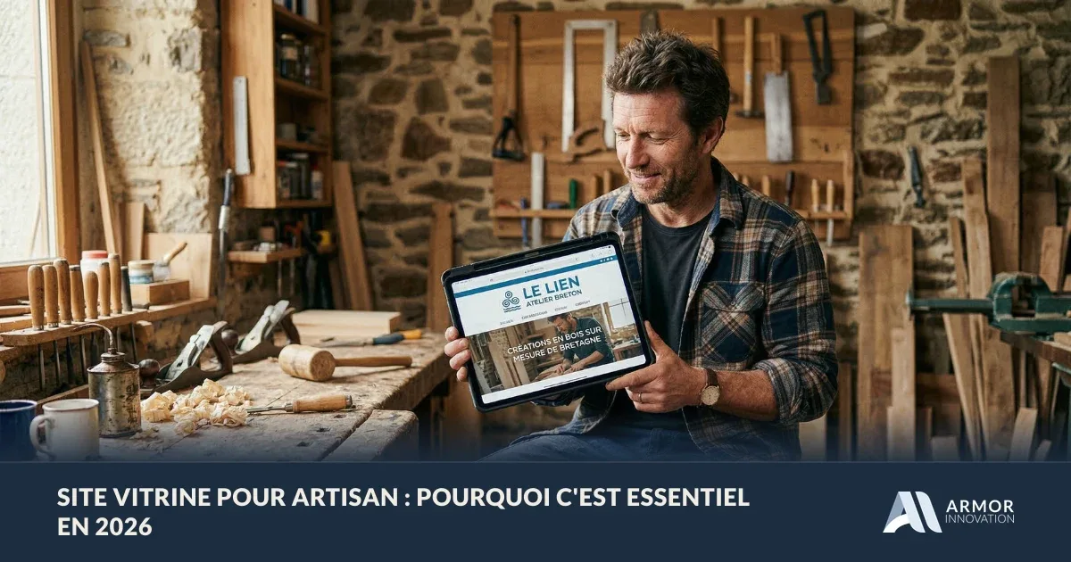 Site vitrine pour artisan, essentiel en 2026, Armor Innovation