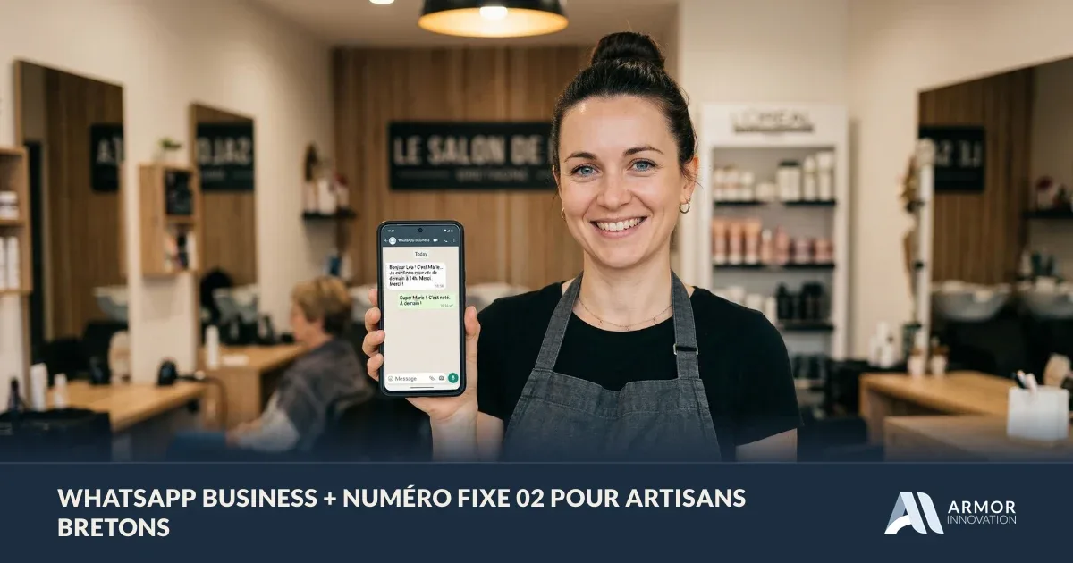 WhatsApp Business et numéro fixe 02 pour artisans bretons, Armor Innovation