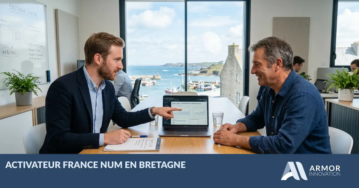 Conseiller Armor Innovation Activateur France Num en présentiel avec artisan breton — Finistère