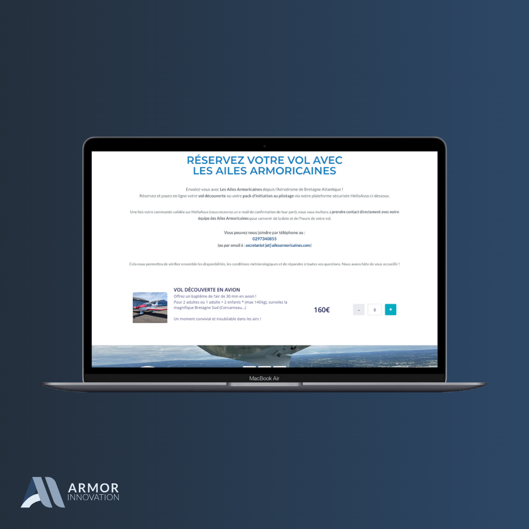 Automatisation réservations HelloAsso site internet Bretagne
