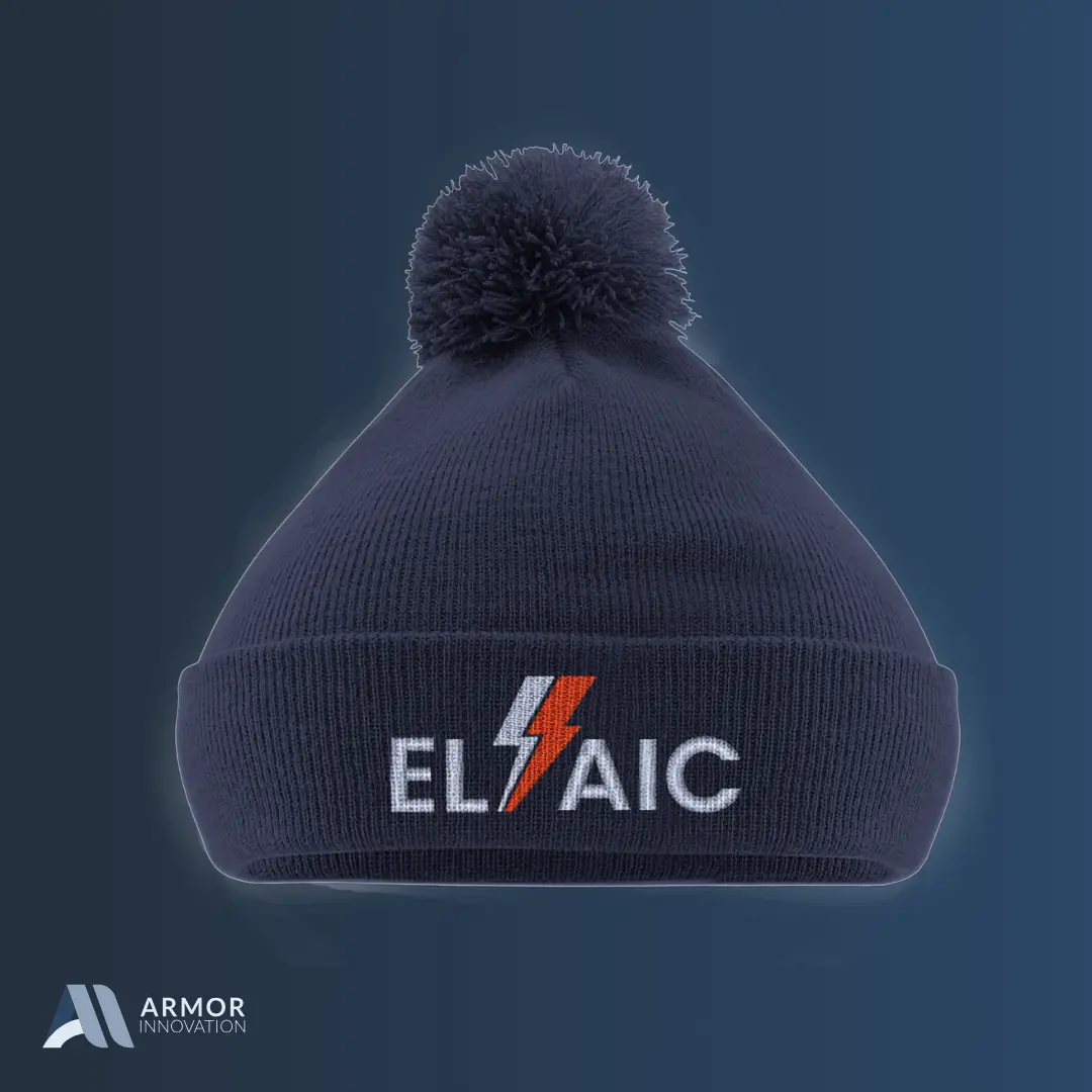 Bonnet à pompon personnalisé au logo Elaic