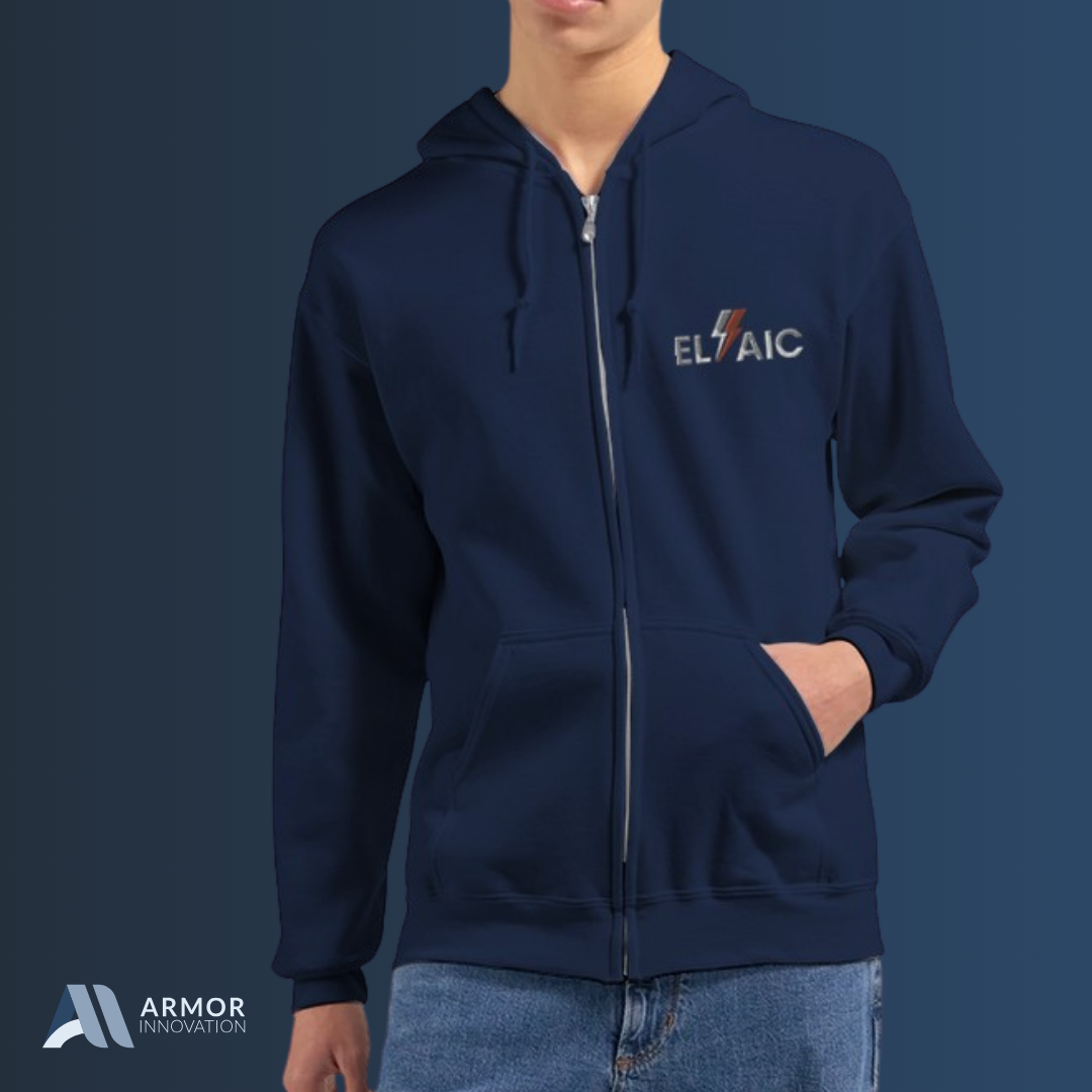 Sweat à capuche brodé au logo Elaic, Pleyben